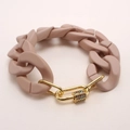 Bracelet bohème en résine rose mat avec fermoir à bascule plaqué or et strass - Rose Nude (ND06-7)