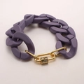 Bracelet bohème en acrylique violet avec mousqueton doré et zircons colorés - Violet (NF08-6)