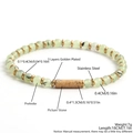 Handmade Prehnite beaded bracelet with Picture Stone pillar and gold stainless steel accents - Prehnite Picture Stone Tube Style (NP06-6)