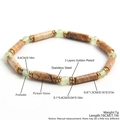 Handmade bracelet featuring natural picture stone cylinders and green prehnite beads - Prehnite Picture Stone Cylinders