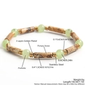 Picture stone and prehnite beaded bracelet with gold-plated stainless steel spacers - Picture Stone Prehnite Cylindrical Style (NP06-9)