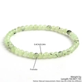 Pale green Prehnite beaded bracelet with 4mm natural stones and 18cm total length - Prehnite Round Beads