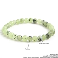 Natural 6mm Prehnite beaded bracelet with light green gemstone beads and 18cm length - Simple Natural Prehnite Round Bead Style (NP06-10)