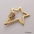Αστέρι κούμπωμα από ανοξείδωτο ατσάλι 18K με μικρο-ζιργκόν για κοσμήματα DIY - Χρυσό Αστέρι Στυλ (GS226-6)