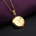 Collar minimalista de acero inoxidable dorado con colgante letra Y y circonita brillante - Dorado Y