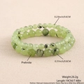 Detail of 6mm and 8mm prehnite beaded bracelets showing natural green stone texture - Imitation Prehnite Beaded (NY07-3)