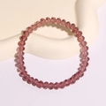 Minimalistisches Perlenarmband mit facettierten Lavendel-Kristallsteinen für Damen - Dunkelrot
