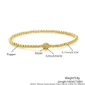 Baroque style beaded bracelet with copper beads and a zircon pavé ball charm - 3mm Bead (NZ05-5)