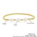 Baroque pearl and golden copper bead bracelet set with 18cm length for women - 3mm Bead (NZ05-6)