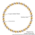 Bracelet minimaliste en perles d'acier inoxydable bicolore or et argent pour hommes et femmes - 6mm Hommes 20cm (NY11-2) / Bicolore Or et Argent