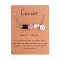 Cancer zodiac necklace featuring mixed natural stones and a silver pendant on display card - Cancer