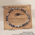 Pulsera de lapislázuli con colgante de corazón letra A regalo graduación - Letra A