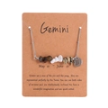 Gemini constellation necklace with natural crushed stones and silver pendant - Gemini