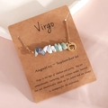 Stainless steel Virgo necklace with natural crystal stones on a craft card display - Virgo (XS-15-CN)