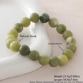 Bracelet en pierres naturelles vertes avec perles de 10mm et cordon élastique - 10mm (NAI04-9)