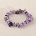 Bracciale elastico con pietre di ametista viola naturale irregolari in varie sfumature - Ametista Naturale (Elastico) NB20-2