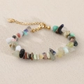 Bracciale bohémien in pietre di cristallo naturali multicolori con chiusura dorata - Pietre Multicolore Naturali (Catena Estensione) NB20-7