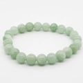 Minimalist 4mm green natural stone beaded bracelet with 22 smooth round crystal beads - 8mm / Imitation Burmese Jade