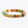 Detail of colorful round natural agate beads with unique stripes and textures on stretch cord - 4mm Beads (Approx. 18cm Length) / Agate