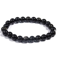 Natural obsidian beaded bracelet with golden sheen, minimalist round stone jewelry for luck - Gold Obsidian / 6mm