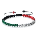 Bracciale fatto a mano colori bandiera palestinese con cordino nero regolabile - Stile Intrecciato