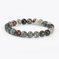 Natural dragon blood stone beaded bracelet with 8mm round green and red agate jasper beads - Diameter 4 / African Blood Stone