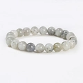 Pulsera de piedras naturales con cuentas de piedra de luna gris y vetas negras - Labradorita-6mm