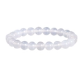 Polished natural white turquoise crystal beaded bracelet for women in a minimalist style - 8mm / Agate