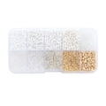 DIY jewelry kit with 3mm white series seed beads in a 10-grid transparent storage box - White Seed Beads Box Only