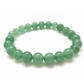 Classic 8mm natural green aventurine stone bead elastic bracelet on white background - Green Aventurine / 4mm