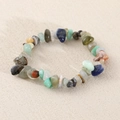 Bracciale elastico bohémien con pietre di cristallo naturali colorate e irregolari - Pietre Multicolore Naturali (Elastico) NB19-10