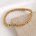 Bracelet minimaliste en acier inoxydable doré avec perles et zircon de naissance clair - Novembre