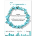 Bracelet en éclats de turquoise bleue sur carte de présentation élégante et inspirante - Turquoise (FK2348-19CM Turquoise Bleue)