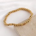 Bracelet à perles en acier inoxydable doré avec pierre de naissance et charme projection - Décembre