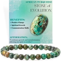 Natural 6mm African Turquoise beaded bracelet with spiritual growth healing properties - African Turquoise Style