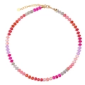 Collar de cuentas de ábaco arcoíris con piedras naturales y cadena de oro extra - Estilo de Cuenta de Ábaco de Arcoíris Corazón 3