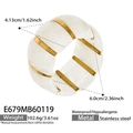 Bracciale elastico largo con blocchi di resina marmo bianco e barre in acciaio oro - Stile E679 / Diametro 60mm / Bianco