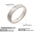 Bracelet élastique en acier inoxydable argenté, 1,6cm de large, hypoallergénique - Style de Texture en Spirale Couleur Acier (Z089) / Largeur 1.6cm