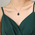 Zilveren Grote Zwarte Ketting(P704)