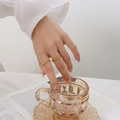 Minimalist gold hollow chain ring for women and men in a vintage industrial style - Gold