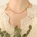Elegante collar de oro rosa con perlas metálicas minimalistas para estilo mujer - 40+5cm / Rosa oro