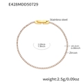 Bracciale tennis classico in acciaio inossidabile dorato con zirconi bianchi - Bianco / 20cm