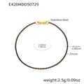 Bracciale tennis in acciaio inossidabile placcato oro 18k con zirconi neri da 0,2 cm - Nero / 16cm
