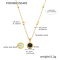 Französische LOVE Halskette in Gold mit weißer Muschel und schwarzem Acryl für Damen - Gold Schwarz Weiß Doppelseitige LOVE Buchstabe Halskette (40+5cm)