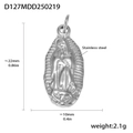 Colgante religioso de la Virgen de Guadalupe en acero inoxidable para collares - D127-Medalla Ovalada Religiosa (Acero)