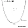 Elegante 0,3 cm silberne Schlangenkette aus Titanstahl mit 40 cm Länge und 5 cm Verlängerung - Stahlfarbene Kette (P1694)