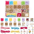 DIY Schmuckset im 24-Gitter-Kasten mit bunten Acrylperlen und Anhängern für Kinder - 1 Set/Packung ca. 865 Stück / Feiertagsspaß