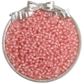 4mm rosa facettierte Glasperlen für DIY-Schmuck in einer dekorativen Silberschale - 10g Packung / Orangerosa