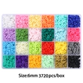 24-Farben-Set aus 6mm Heishi-Perlen aus Ton für DIY-Schmuck in einer 24-Gitter-Box - 24-Gitter Buntes loses Perlenset / 6mm (Ca. 3720 Stück/Box) / 24-Gitter Farbserie