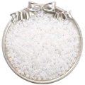 Pearly white 4mm glass seed beads for DIY jewelry making displayed in a silver bow tray - 4mm (Aperture Approx 1mm) / 10g/Pack(Approx 170 Pcs) / Creamy White (NB1)